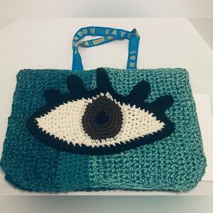 LONDON KAYE Crochet Eye Design Tote Bag.Excellent Condition.